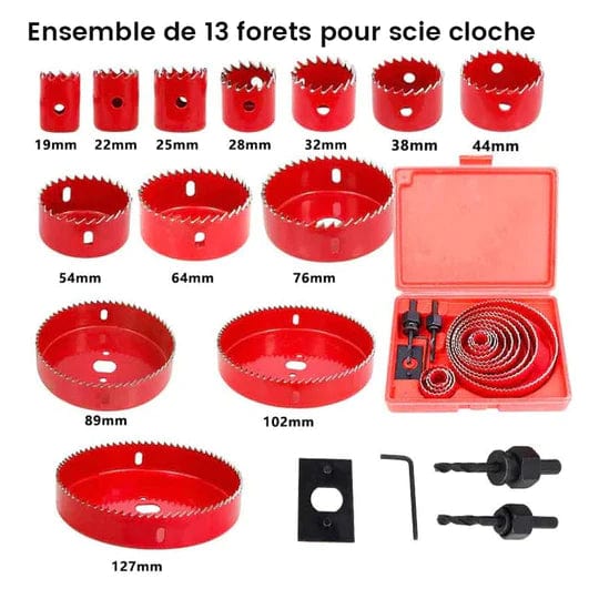 ENSEMBLE DE SCIE CLOCHE POUR INGÉNIEURS BRICOLEURS (KIT 13 PCS)